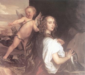 Anthony Van Dyck : Portrait of a Girl as Erminia Accompanied by Cupid